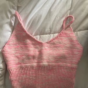 Crotched pink crop top